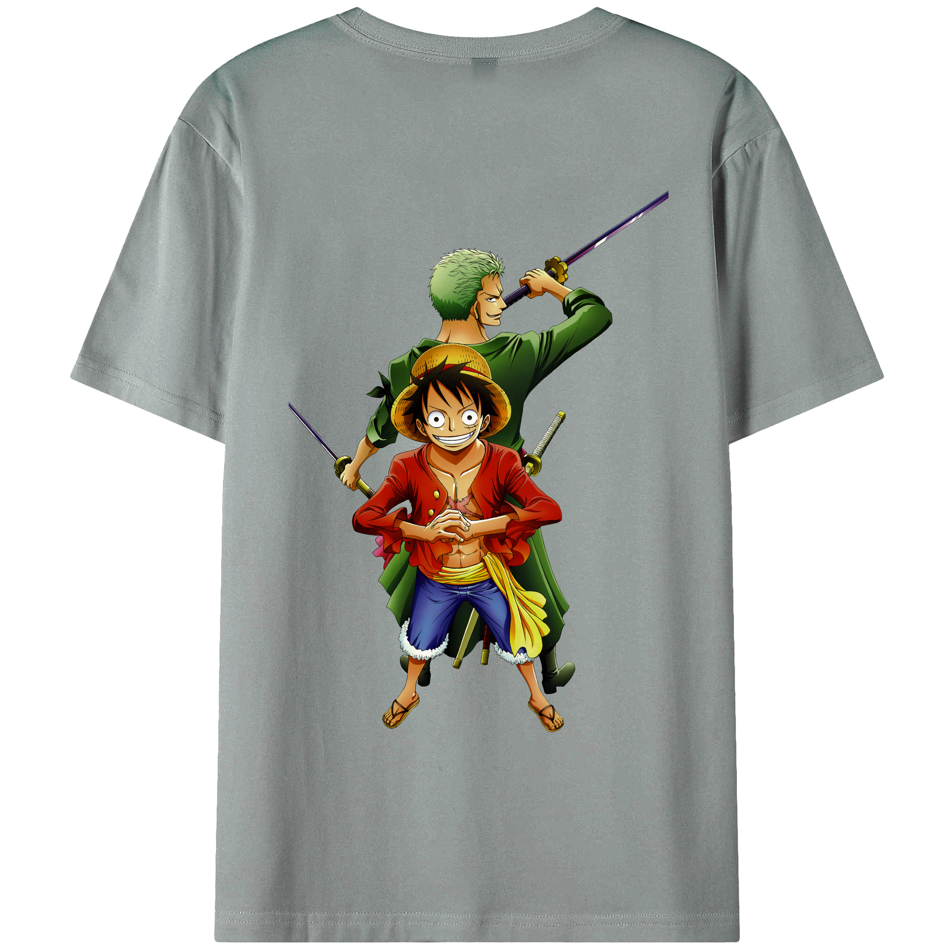 ワンピース モンキー・D・ルフィ ONE PIECE Monkey D. Luffy 綿100％ メンズ半袖Tシャツ（バックプリント） 通気性